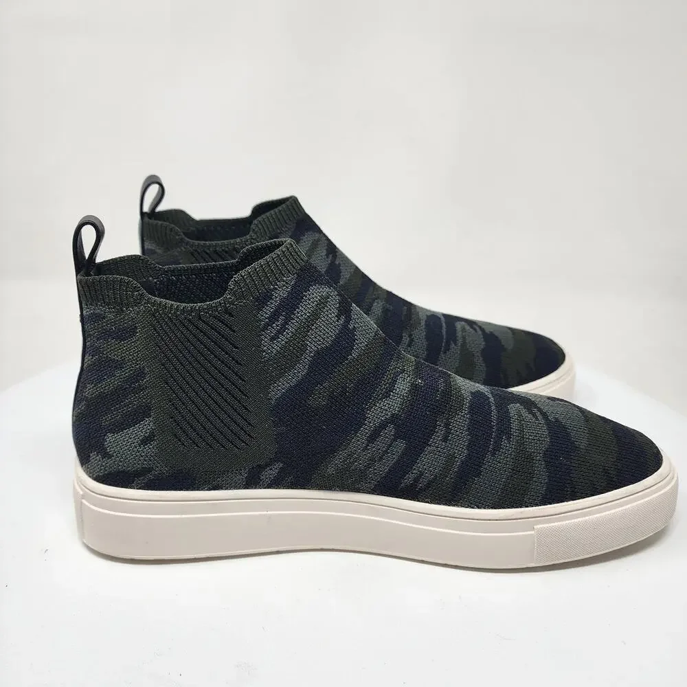Sanctuary Dare Camo High Top Sock Sneakers Women 8 Green Stretch Comfort Shoes